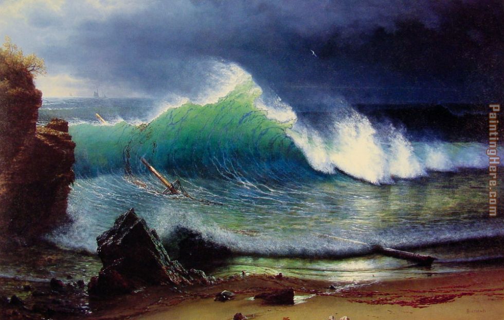 The Shore of the Turquoise Sea painting - Albert Bierstadt The Shore of the Turquoise Sea art painting